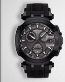 Tissot T Race Chronograph Anthracite Black Dial Black Silicone Strap Watch For Men - T115.417.37.061.03 Authentic Buy Shop Now