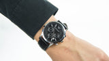 Emporio Armani Renato Chronograph Black Dial Black Leather Strap Watch For Men - AR2447 Authentic Buy Shop Now