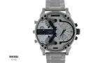 Diesel Mr. Daddy Chronograph Silver Dial Silver Steel Strap Watch For Men - DZ7421 Authentic Buy Shop Now