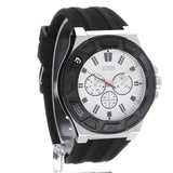 Guess Force Analog Quartz White Dial Black Rubber Strap Watch For Men - W0674G3 Authentic Buy Shop Now