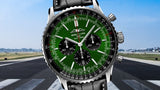 Breitling Navitimer B01 Chronograph 46 Green Dial Black Leather Strap Watch for Men - AB0137241L1P1 Authentic Buy Shop Now