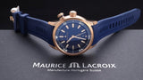 Maurice Lacroix Pontos Divers Limited Edition Blue Dial Blue Leather Strap Watch For Men - PT6248-BRZ0B-430-4 Authentic Buy Shop Now