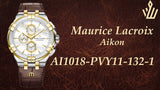 Maurice Lacroix Aikon Chronograph White Dial Brown Leather Strap Watch For Men - AI1018-PVY11-132-1 Authentic Buy Shop Now