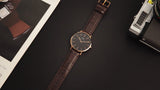 Daniel Wellington Classic York Black Dial Brown Leather Strap Watch For Men - DW00100128 Authentic Buy Shop Now
