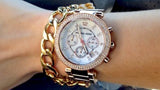 Michael Kors Parker White Dial with Diamonds Rose Gold Steel Strap Watch for Women - MK5491 Authentic Buy Shop Now