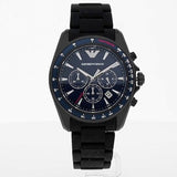 Emporio Armani Sigma Chronograph Blue Dial Black Silicone Strap Watch For Men - AR6121 Authentic Buy Shop Now