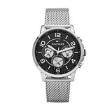 Tommy Hilfiger Chronograph Black Dial Silver Mesh Bracelet Watch for Men - 1791292 Authentic Buy Shop Now