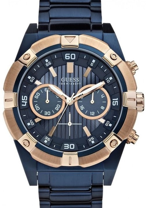 Guess Jolt Analog Blue Dial Blue Steel Strap Watch for Men - W0377G4 Authentic Buy Shop Now