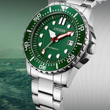 Citizen Promaster Mechanical Green Dial Silver Steel Strap Watch For Men - NJ0129-87X Authentic Buy Shop Now