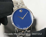 Movado Museum Classic Blue Dial Silver Steel Strap Watch for Men - 0607212 Authentic Buy Shop Now