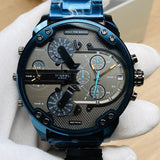 Diesel Daddy 2.0 Chronograph Grey Dial Blue Steel Strap Watch For Men - DZ7414 Authentic Buy Shop Now
