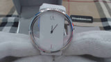 Calvin Klein Glam Transparent Dial White Leather Strap Watch for Women - K9423101 Authentic Buy Shop Now