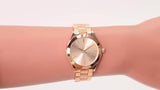 Michael Kors Slim Runway Rose Gold Dial Rose Gold Steel Strap Watch for Women - MK3513 Authentic Buy Shop Now