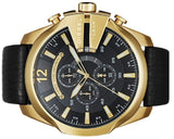 Diesel Mega Chief Chronograph Black Dial Black Leather Strap Watch For Men - DZ4344 Authentic Buy Shop Now