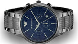 Emporio Armani Renato Chronograph Quartz Blue Dial Grey Steel Strap Watch For Men - AR2505 Authentic Buy Shop Now