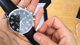 Hugo Boss Aeroliner Chronograph Quartz Black Dial Black Leather Strap Watch For Men - HB1512448 Authentic Buy Shop Now