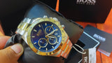 Hugo Boss Hero Blue Dial Two Tone Steel Strap Watch for Men - 1513767 Authentic Buy Shop Now