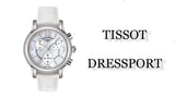 Tissot Dressport Chronograph Mother of Pearl Dial White Leather Strap Watch for Women - T050.217.17.117.00 Authentic Buy Shop Now