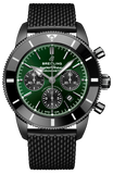 Breitling Superocean Heritage B01 Chronograph 44 Green Dial Black Mesh Bracelet Watch for Men - MB01621A1L1S1 Authentic Buy Shop Now