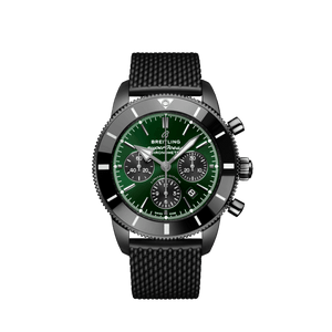 Breitling Superocean Heritage B01 Chronograph 44 Green Dial Black Mesh Bracelet Watch for Men - MB01621A1L1S1 Authentic Buy Shop Now