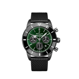 Breitling Superocean Heritage B01 Chronograph 44 Green Dial Black Mesh Bracelet Watch for Men - MB01621A1L1S1 Authentic Buy Shop Now