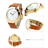 Marc Jacobs Blade White Dial Brown Leather Strap Watch for Women - MBM1218 Authentic Buy Shop Now