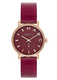 Marc Jacobs Baker Maroon Dial Maroon Leather Strap Watch for Women - MBM1267 Authentic Buy Shop Now