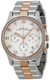 Marc Jacobs Henry Chronograph Silver Dial Two Tone Steel Strap Watch for Women - MBM3106 Authentic Buy Shop Now