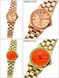 Marc Jacobs Henry Dinky Red Dial Gold Steel Strap Watch for Women - MBM3202 Authentic Buy Shop Now
