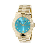Marc Jacobs Amy Dinky Blue Dial Gold Steel Strap Watch for Women - MBM3229 Authentic Buy Shop Now