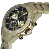 Marc Jacobs Rock Chronograph Black Dial Gold Steel Strap Watch for Women - MBM3253 Authentic Buy Shop Now