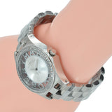 Marc Jacobs Henry Transparent Silver Dial Silver Steel Strap Watch for Women - MBM3337 Authentic Buy Shop Now