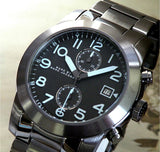 Marc Jacobs Larry Chronograph Black Dial Grey Steel Strap Watch for Men - MBM5051 Authentic Buy Shop Now