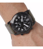 Marc Jacobs Larry Chronograph Black Dial Grey Leather Strap Watch for Men - MBM5034 Authentic Buy Shop Now