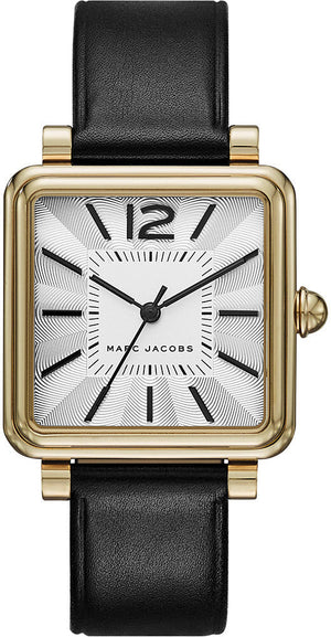 Marc Jacobs Vic Silver Dial Black Leather Strap Watch for Women - MJ1437 Authentic Buy Shop Now
