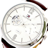 Tommy Hilfiger Deacon White Dial Brown Leather Strap Watch for Men - 1791550 Authentic Buy Shop Now