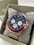 Guess Odyssey Multifunction Blue Dial Silver Steel Strap Watch For Men - W1107G2 Authentic Buy Shop Now