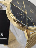 Armani Exchange Cayde Chronograph Black Dial Gold Mesh Strap Watch For Men - AX2715 Authentic Buy Shop Now