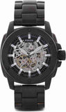 Fossil Modern Machine Automatic Silver Dial Black Steel Strap Watch for Men - ME3080 Authentic Buy Shop Now