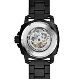 Fossil Modern Machine Automatic Silver Dial Black Steel Strap Watch for Men - ME3080 Authentic Buy Shop Now