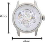 Fossil Townsman Automatic Skeleton White Dial Black Leather Strap Watch for Men - ME3085 Authentic Buy Shop Now