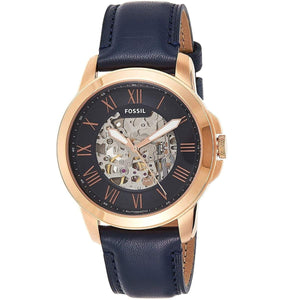 Fossil Grant Automatic Skeleton Blue Dial Blue Leather Strap Watch for Men - ME3102 Authentic Buy Shop Now