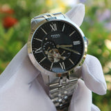 Fossil Townsman Black Dial Silver Steel Strap Watch for Men - ME3107 Authentic Buy Shop Now