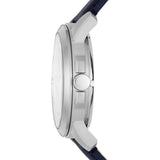 Fossil Grant Automatic Skeleton Silver Dial Blue Leather Strap Watch for Men - ME3111 Authentic Buy Shop Now