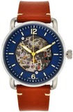 Fossil Commuter Automatic Skeleton Blue Dial Brown Leather Strap Watch for Men - ME3159 Authentic Buy Shop Now