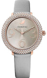 Swarovski Crystal Frost Grey Dial Grey Leather Strap Watch for Women - 5484067 Authentic Buy Shop Now