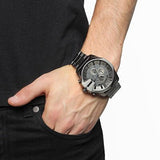 Diesel Mega Chief Chronograph Grey Dial Grey Steel Strap Watch for Men - DZ4282 Authentic Buy Shop Now