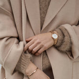 Daniel Wellington Iconic Link White Dial Rose Gold Steel Strap Watch for Women - DW00100213 Authentic Buy Shop Now