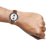Fossil Wakefield Chronograph Cream Dial Brown Leather Strap Watch for Men - CH2951 Authentic Buy Shop Now