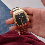 Guess Phoenix Black Dial Gold Steel Strap Watch for Men - GW0387G2 Authentic Buy Shop Now